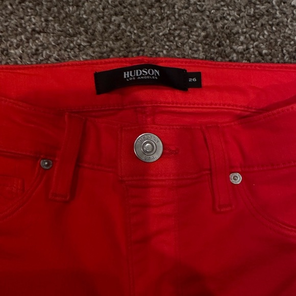 Hudson skinny jeans  bright tangerine orange sz 26 - Picture 3 of 7